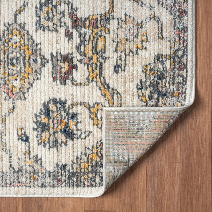 5 X 7 Gray Floral Area Rug Image 8