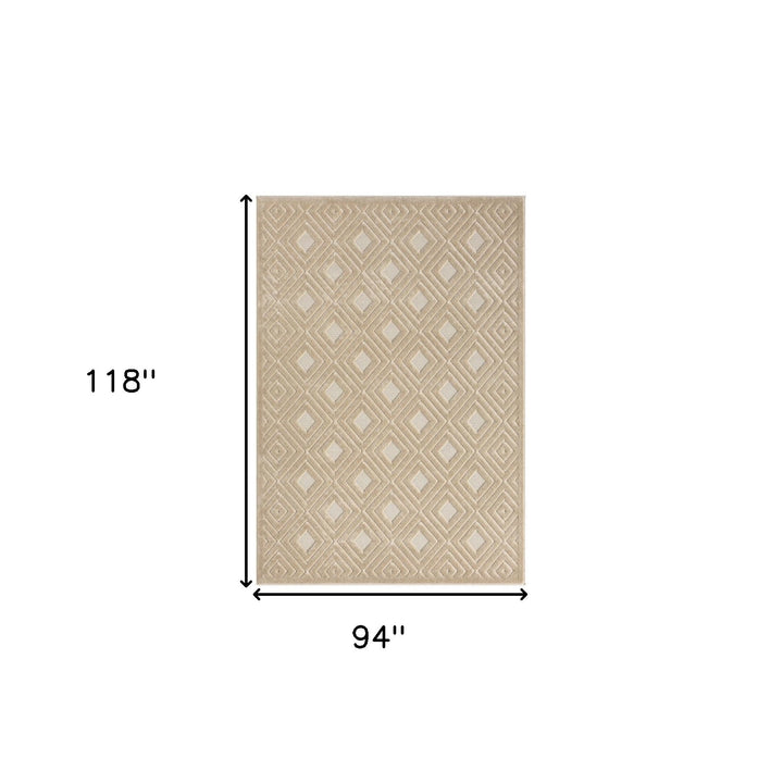 8 x 10 Ivory Geometric Area Rug Image 5