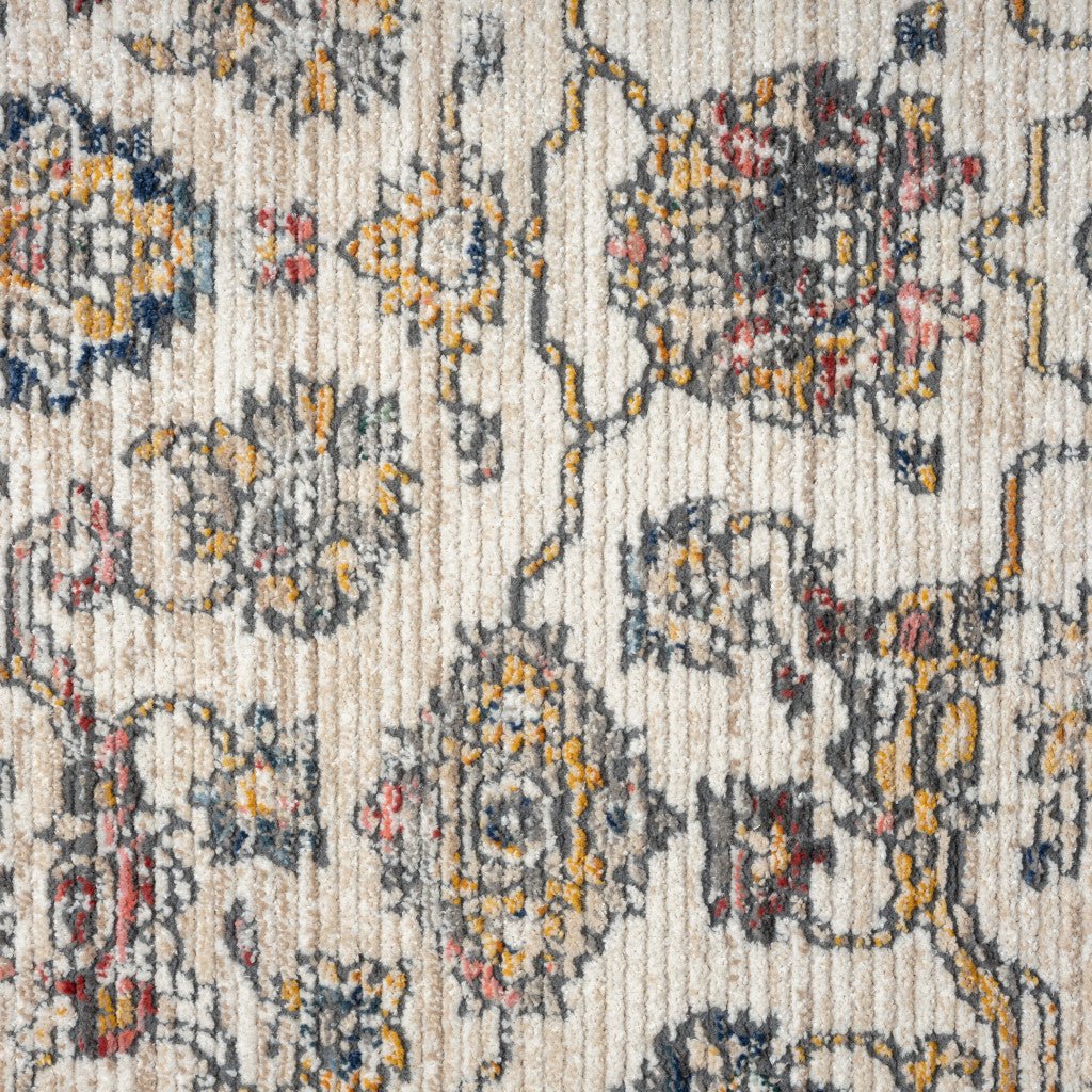 5 X 7 Gray Floral Area Rug Image 9