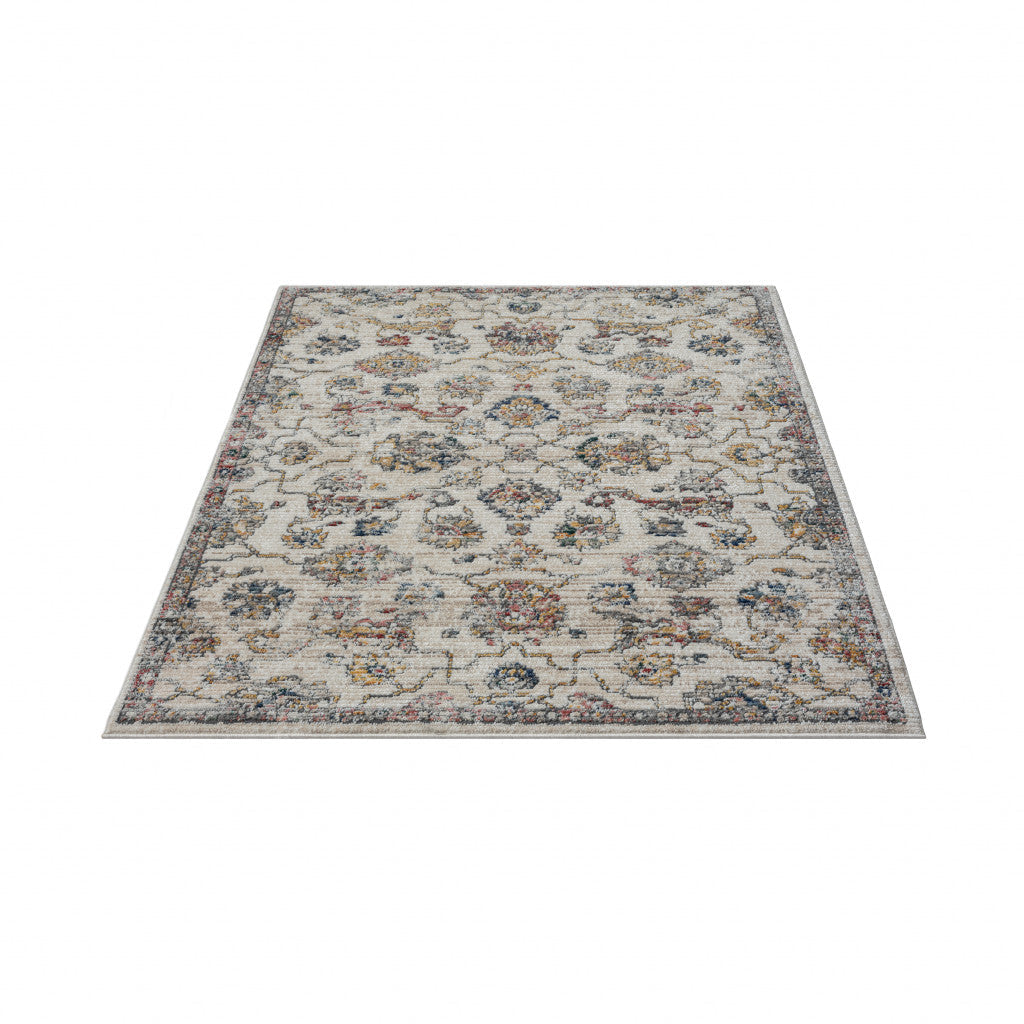 5 X 7 Gray Floral Area Rug Image 10