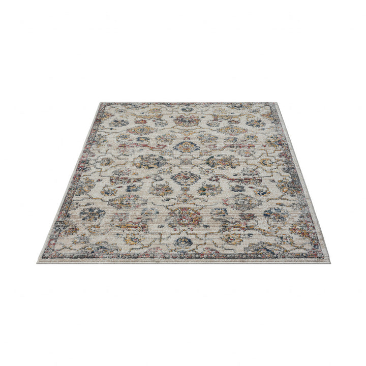 5 X 7 Gray Floral Area Rug Image 10