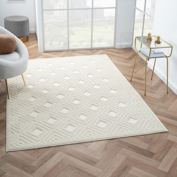 8 x 10 Ivory Geometric Area Rug Image 8