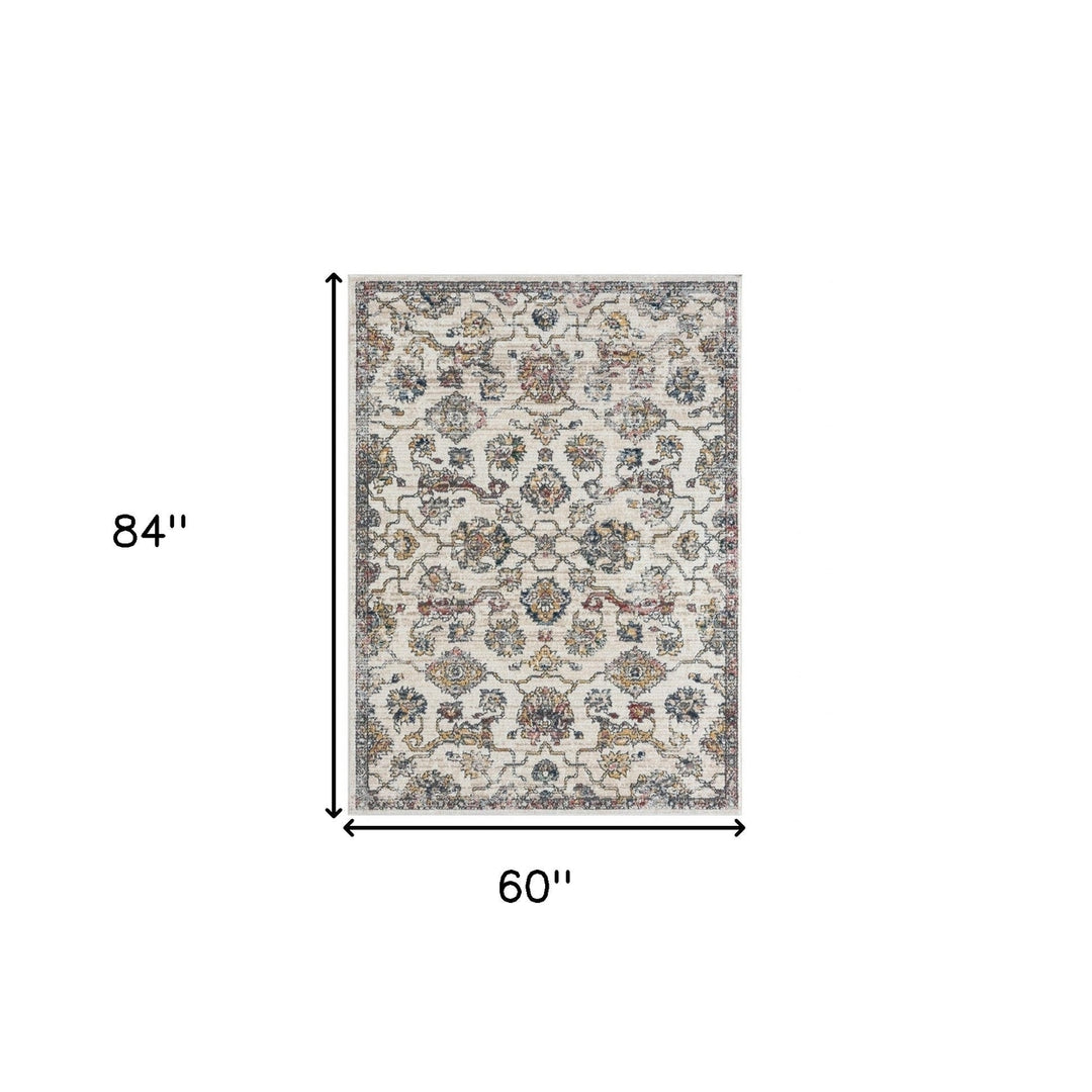 5 X 7 Gray Floral Area Rug Image 11