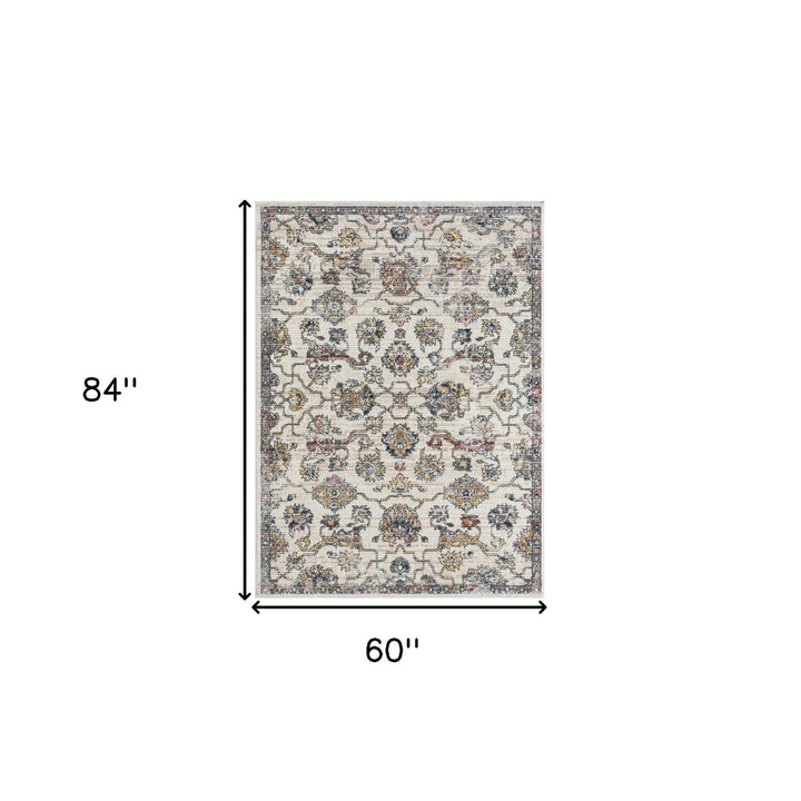 5 X 7 Gray Floral Area Rug Image 11