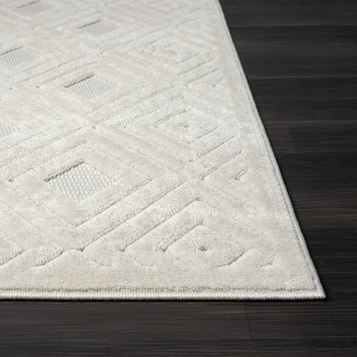 8 x 10 Ivory Geometric Area Rug Image 11