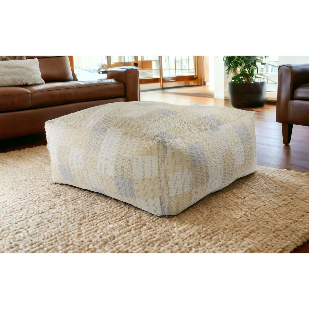 48" Cream 100% Cotton Ottoman Image 12