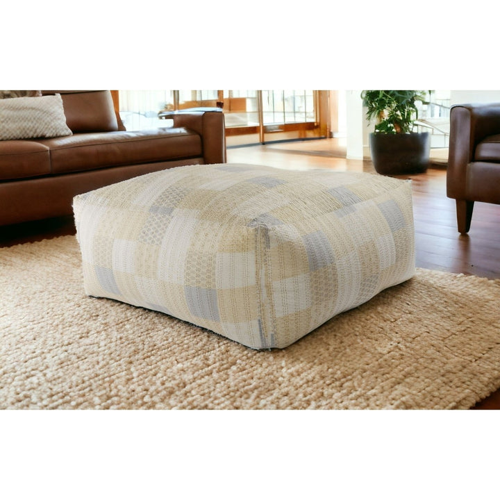 48" Cream 100% Cotton Ottoman Image 1