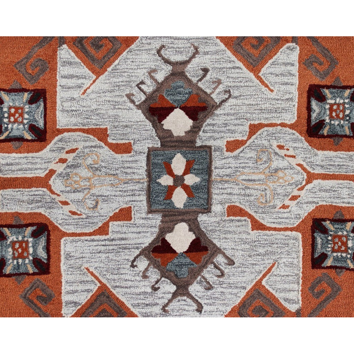 4 Round Terracotta Tribal Area Rug Image 11