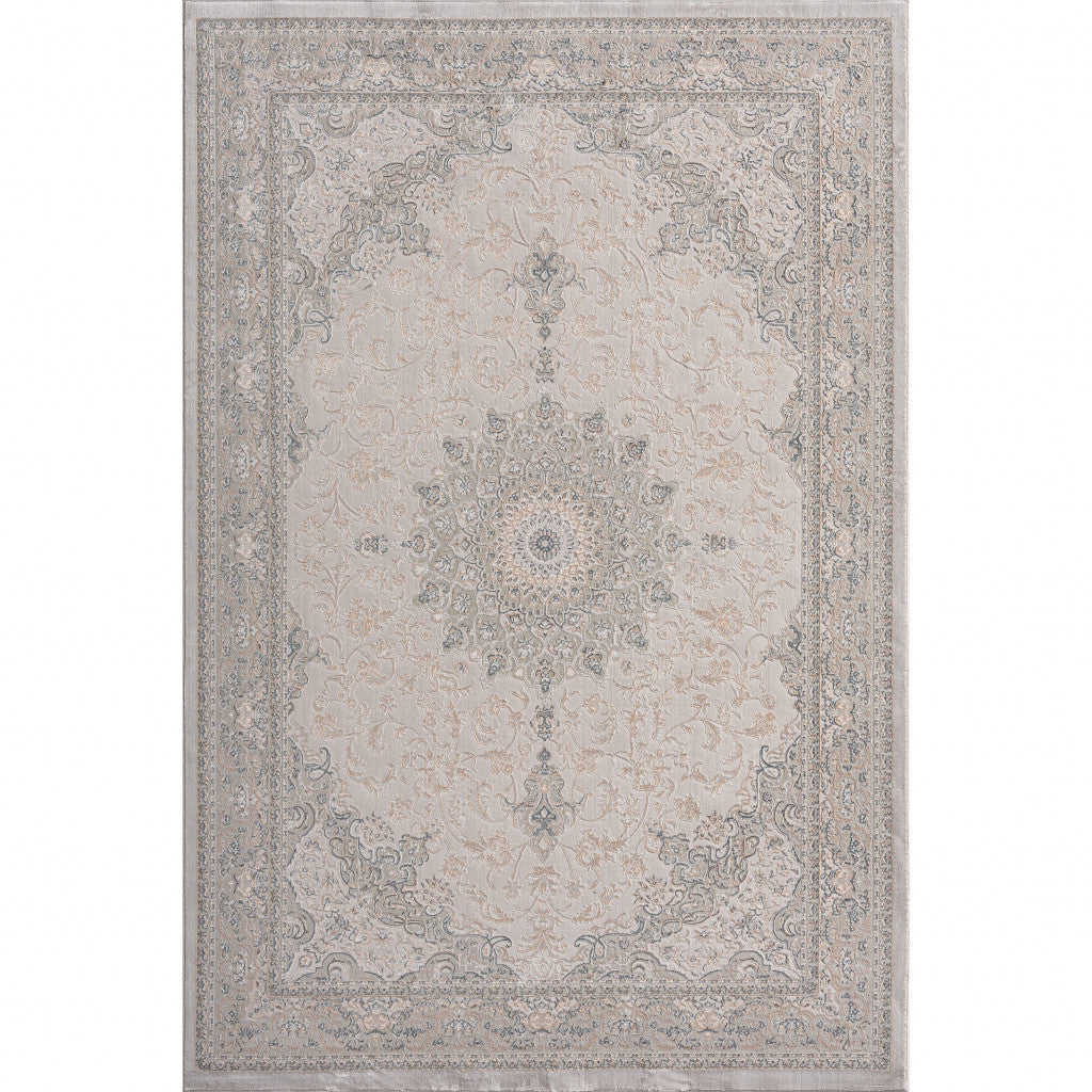 5 X 8 Gray Medallion Area Rug Image 1