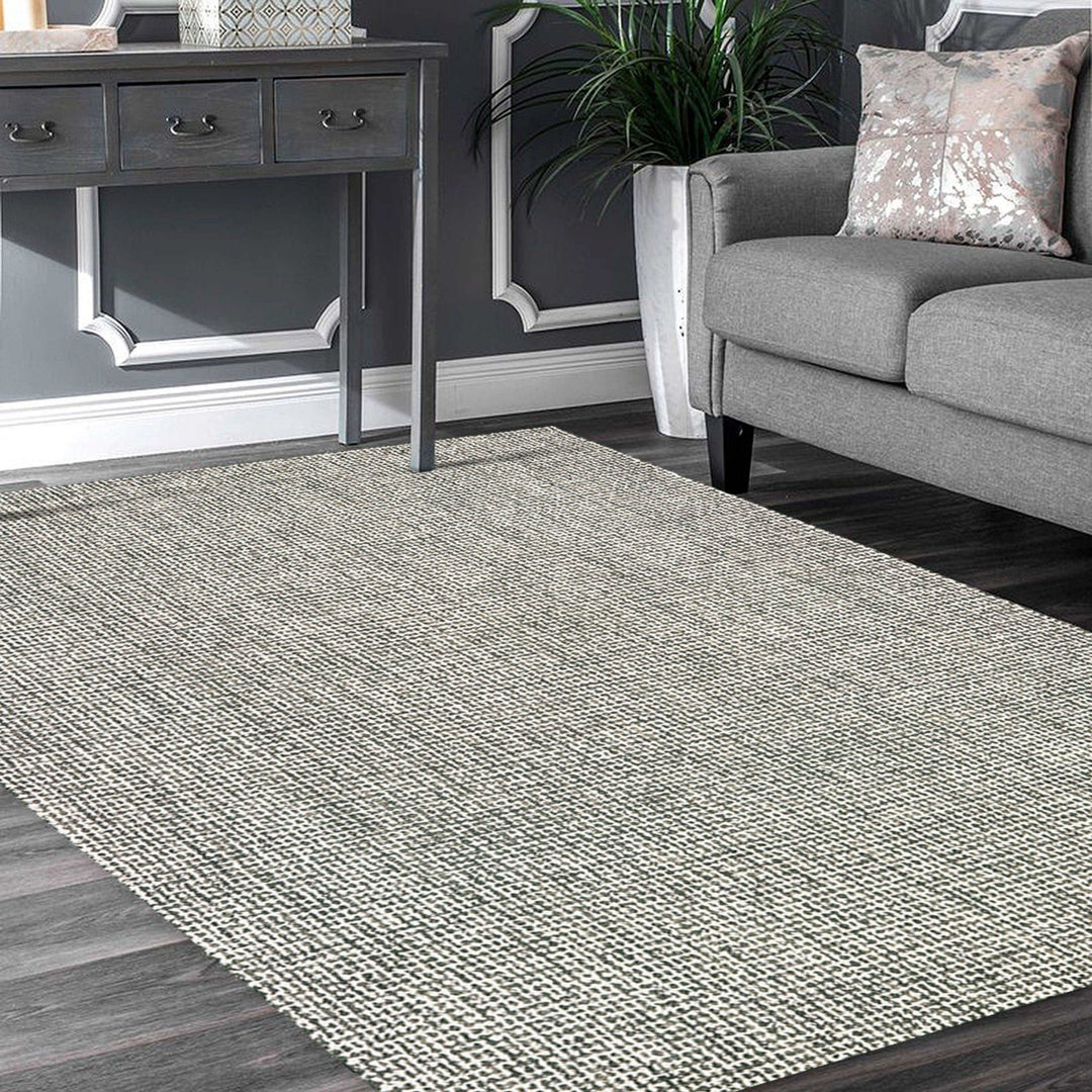 5 x 8 Gray Wool Handmade Area Rug Image 1