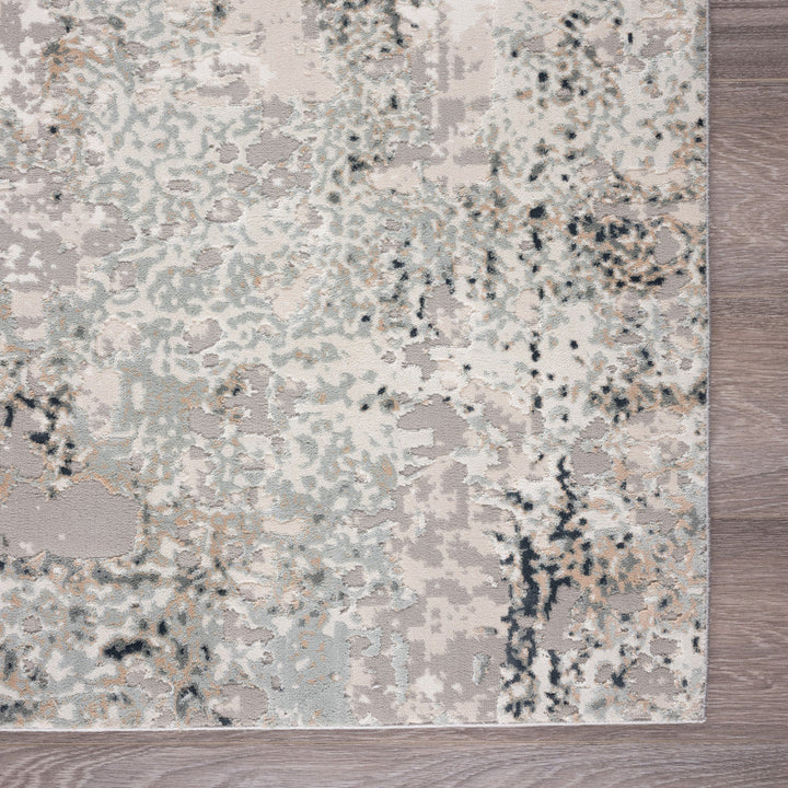 5 X 7 Gray Cream And Taupe Abstract Distressed Stain Resistant Area Rug Image 3