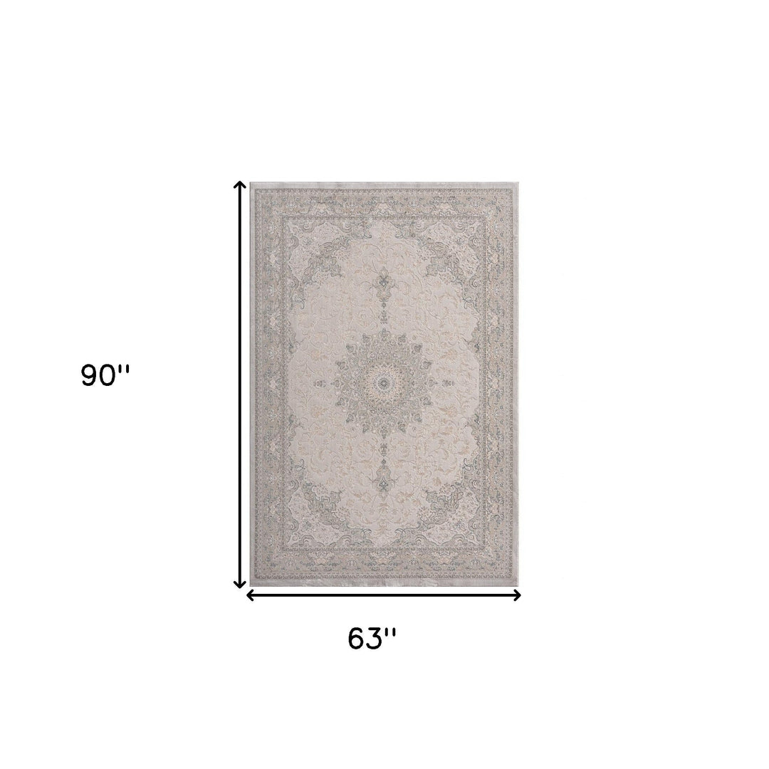 5 X 8 Gray Medallion Area Rug Image 11