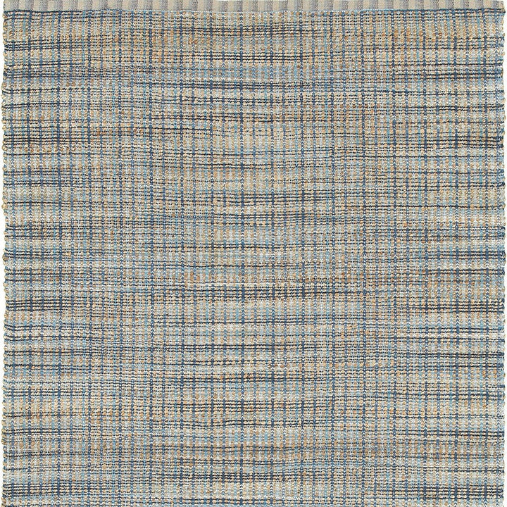 5 x 8 Blue and Ivory Hand Woven Area Rug Image 3