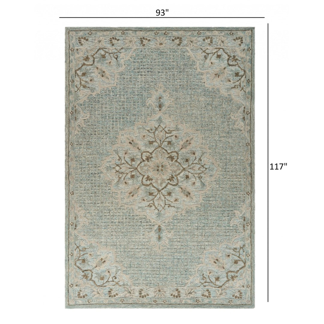 5 X 8 Blue Wool Hand Tufted Area Rug Image 3