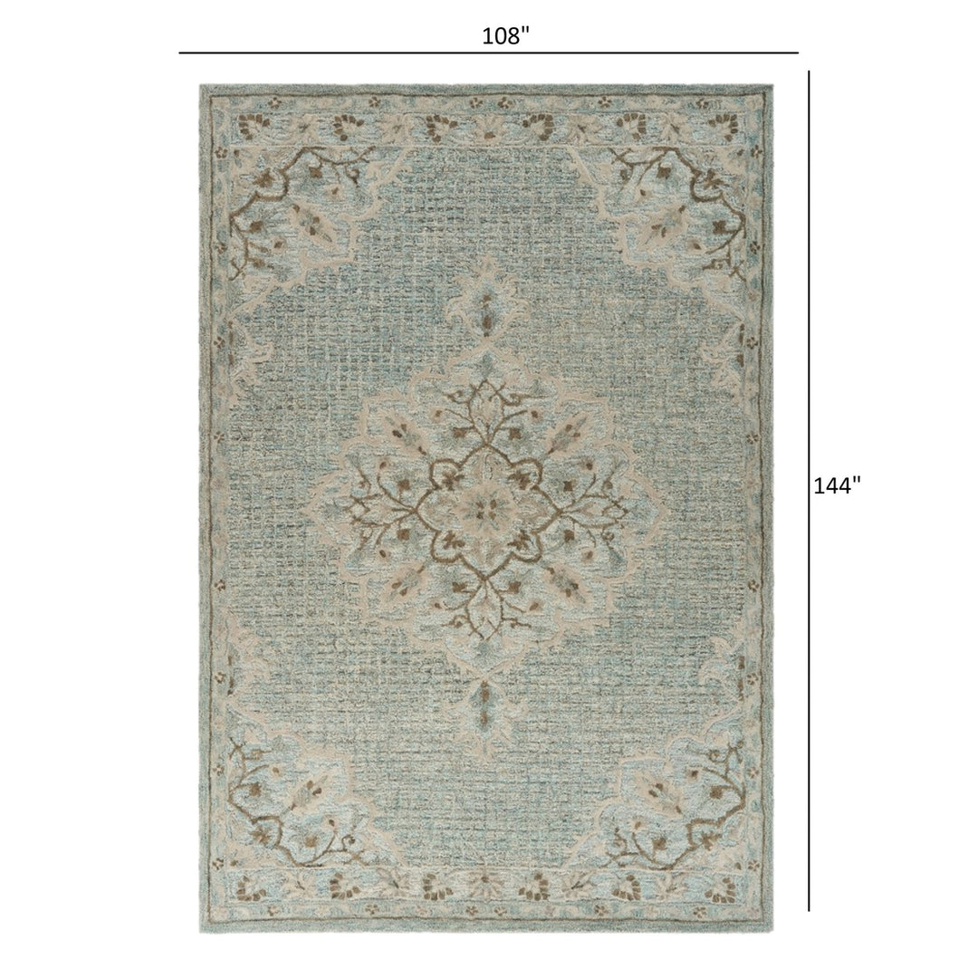 5 X 8 Blue Wool Hand Tufted Area Rug Image 4