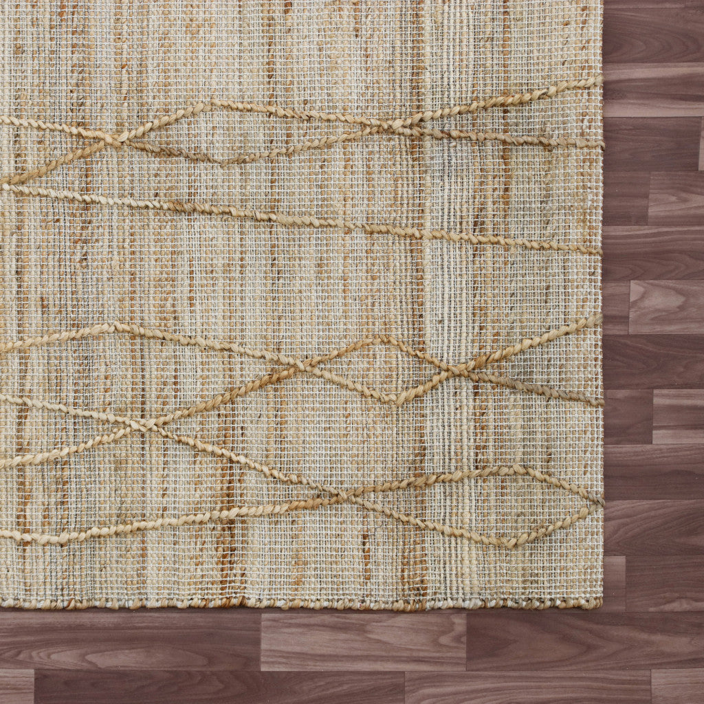 5 x 8 Brown Abstract Hand Woven Area Rug Image 8