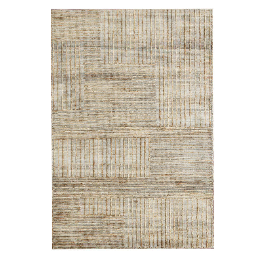 5 x 8 Brown Striped Hand Woven Area Rug Image 1