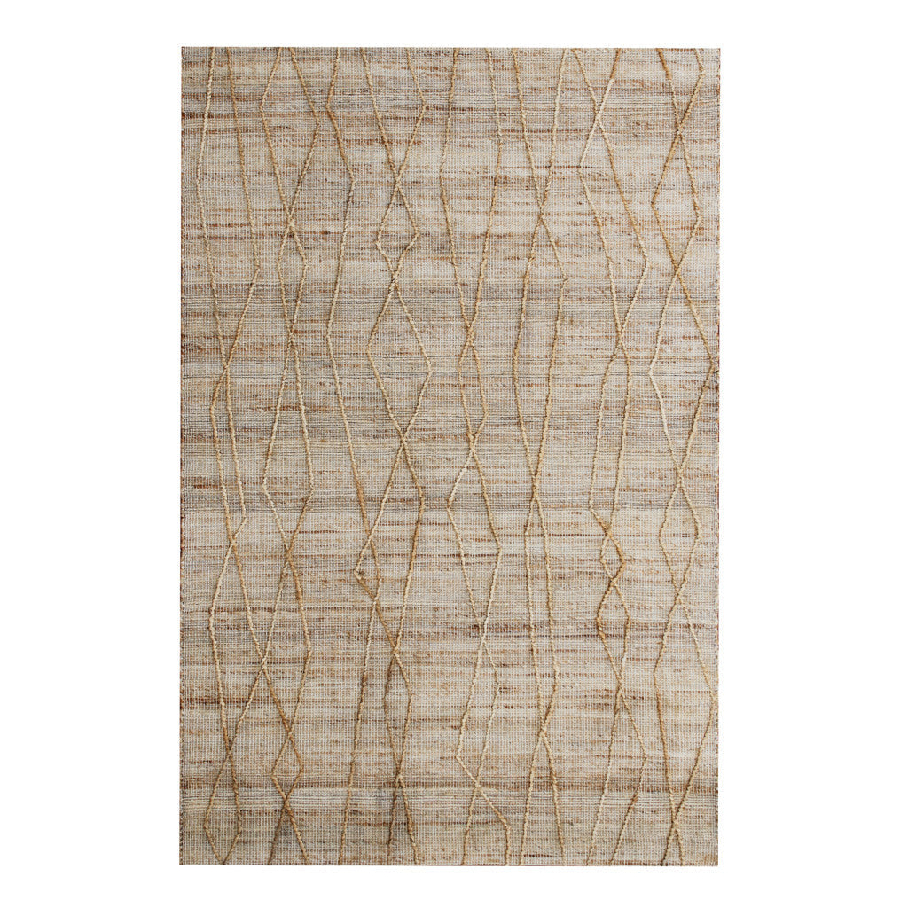 5 x 8 Brown Abstract Hand Woven Area Rug Image 12