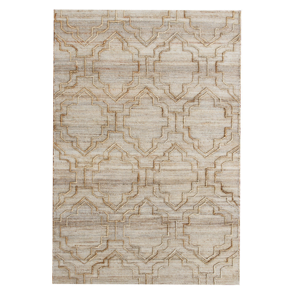 5 x 8 Brown Trellis Hand Woven Area Rug Image 1