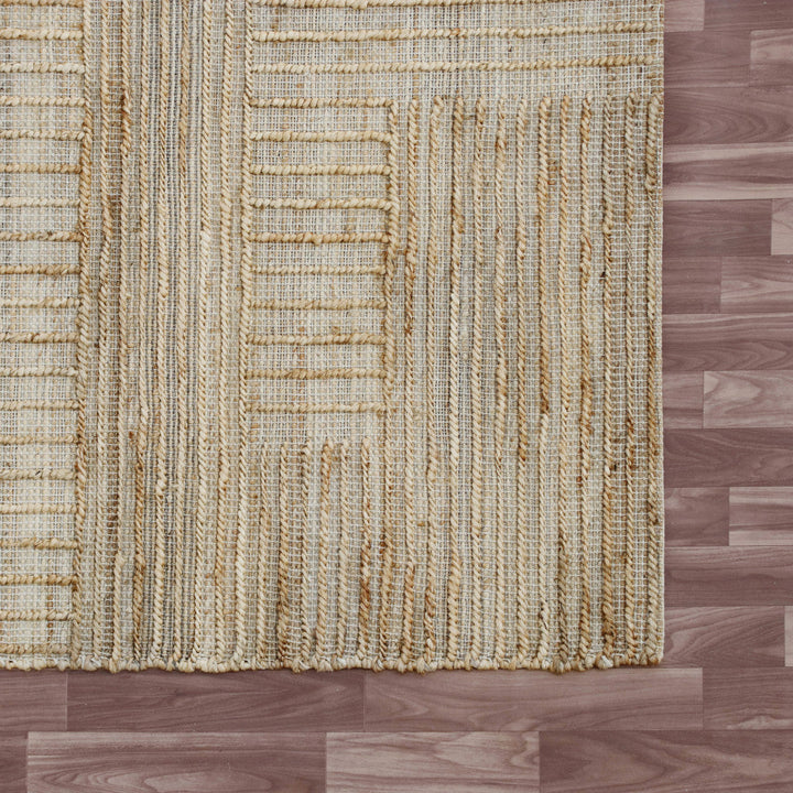 5 x 8 Brown Striped Hand Woven Area Rug Image 8