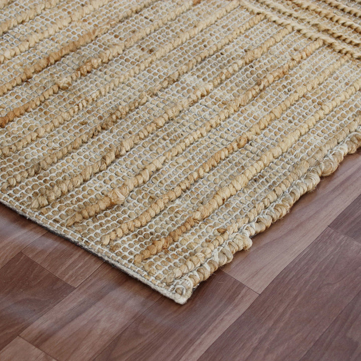 5 x 8 Brown Striped Hand Woven Area Rug Image 10