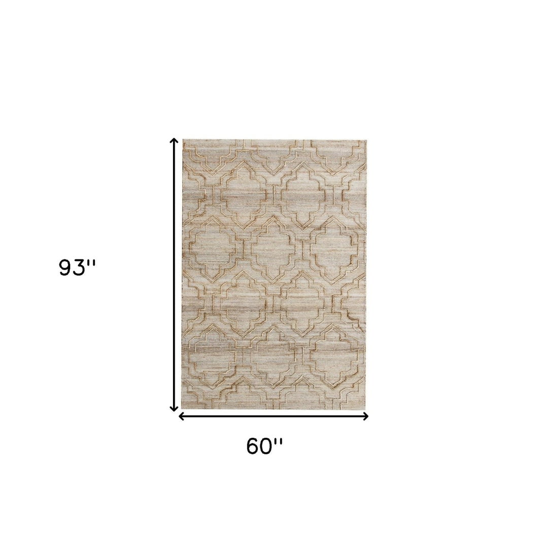 5 x 8 Brown Trellis Hand Woven Area Rug Image 11