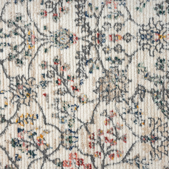 5 X 7 Ivory Floral Area Rug Image 7