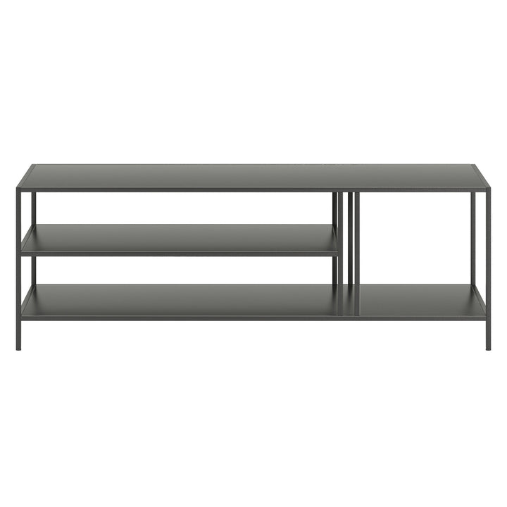 48" Gray Steel Coffee Table With Two Shelves Image 3