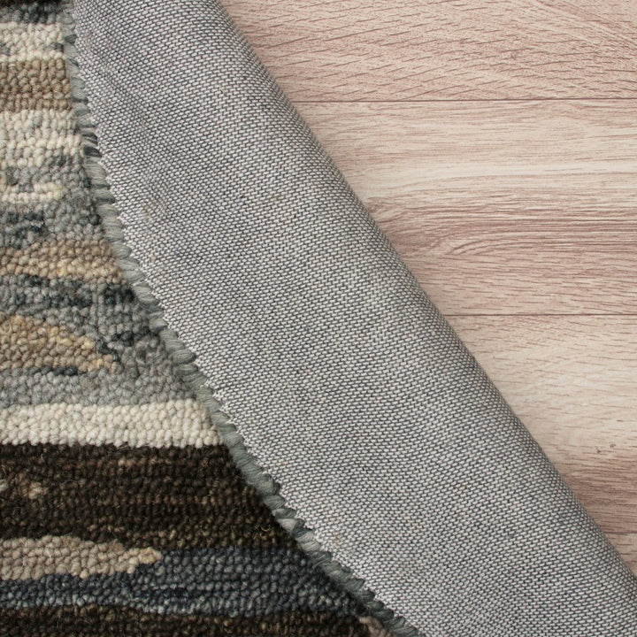 4 Round Brown and Gray Camouflage Area Rug Image 3