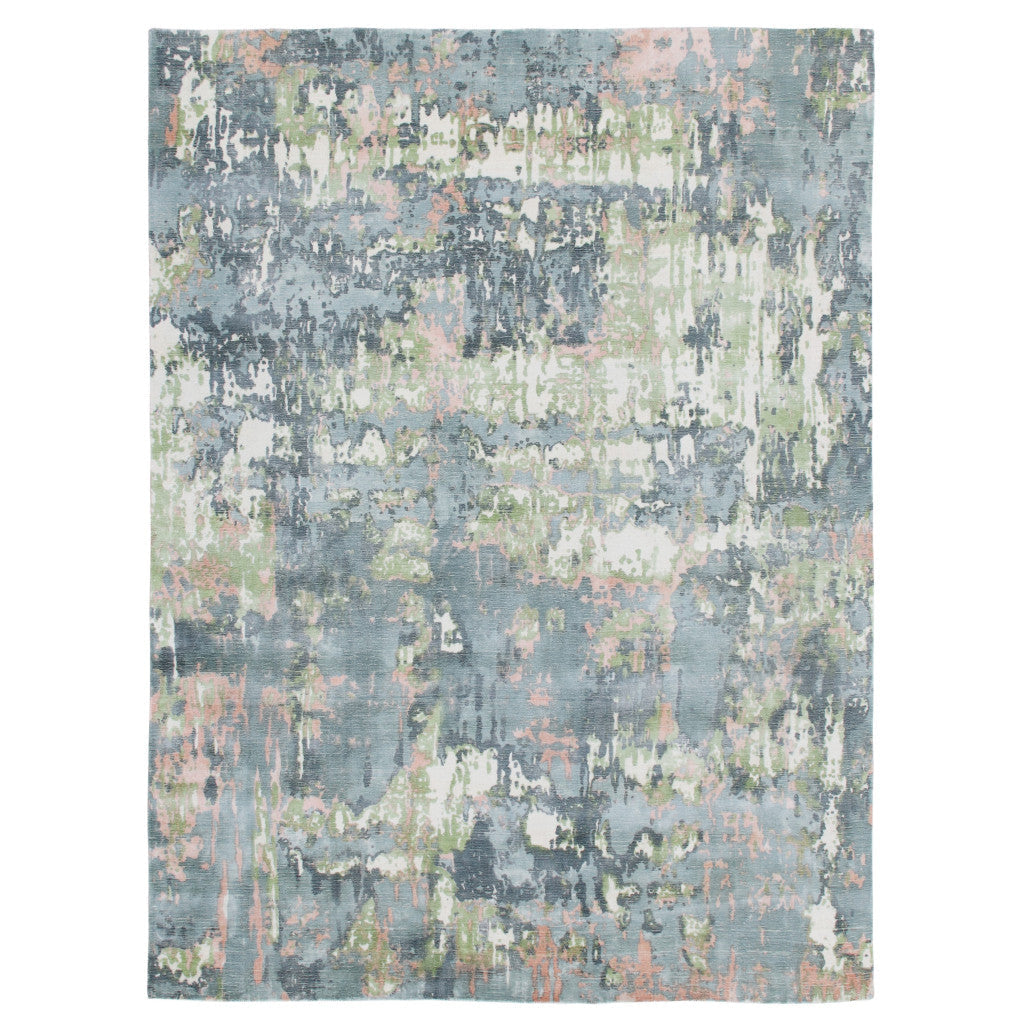 6 x 9 Gray and Yellow Abstract Hand Loomed Area Rug Image 7