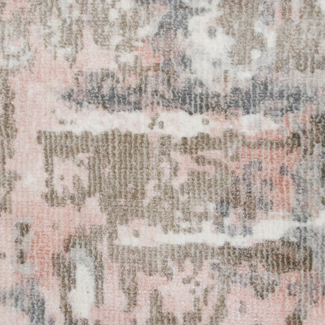 6 x 9 Gray and Pink Abstract Hand Loomed Area Rug Image 9