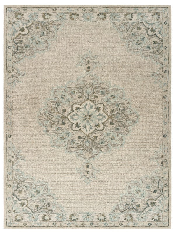 5 x 8 Ivory Wool Handmade Area Rug Image 8