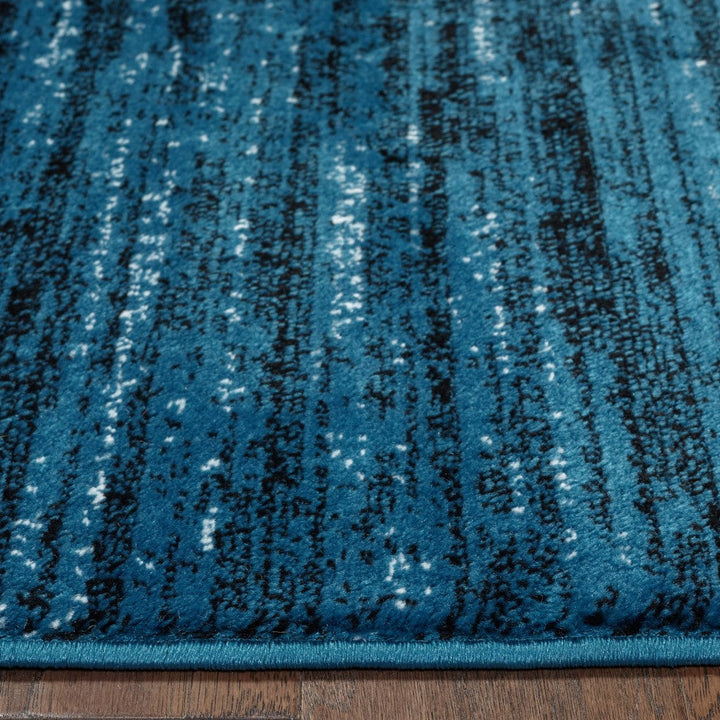 5 x 7 Blue Abstract Ocean Area Rug Image 9