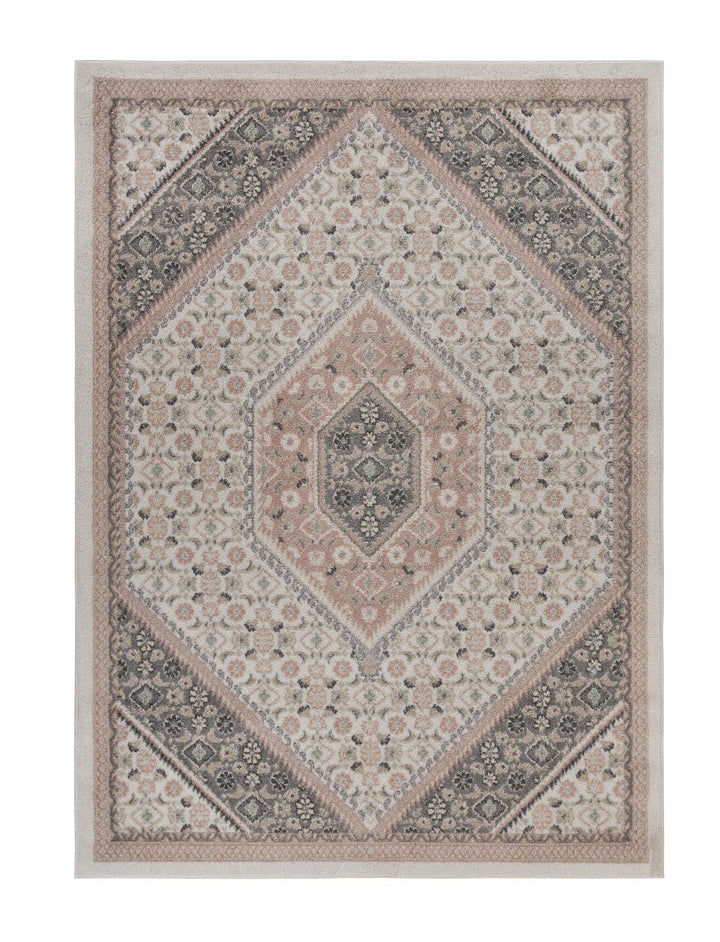 5 x 7 Gray and Blush Traditional Area Rug Image 2