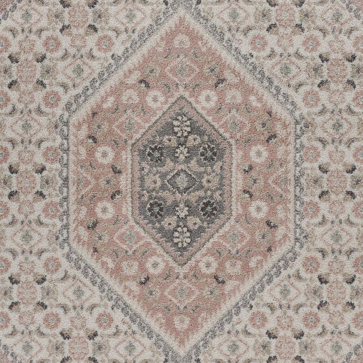 5 x 7 Gray and Blush Traditional Area Rug Image 4