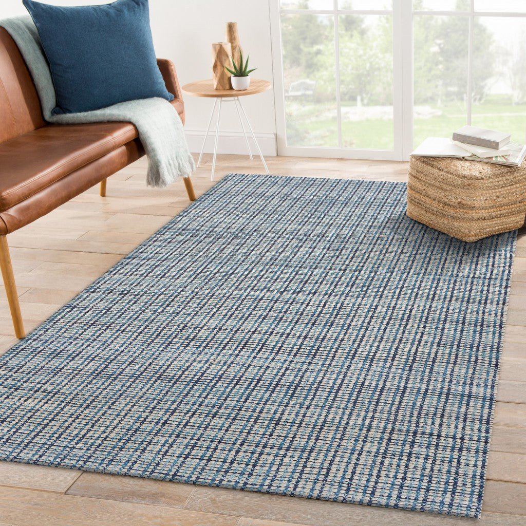 5 x 8 Classic Blue Jute Area Rug Image 1