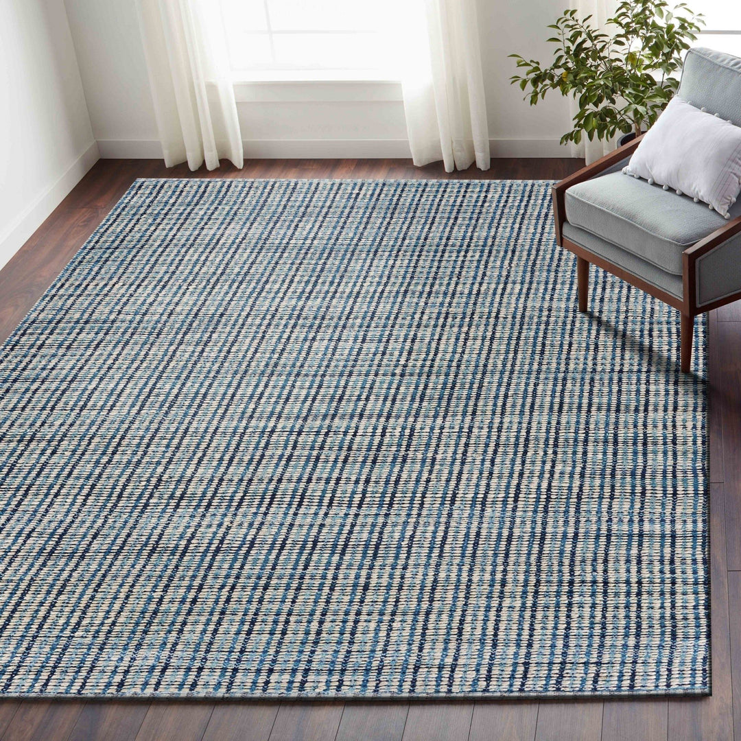 5 x 8 Classic Blue Jute Area Rug Image 4