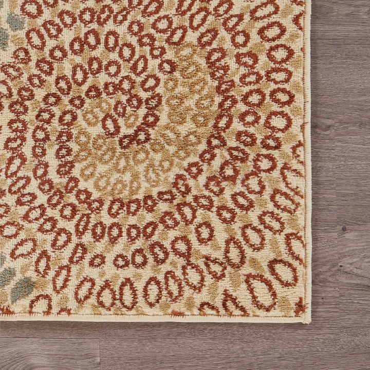 8 x 10 Cream and Brown Swirls Area Rug Image 6