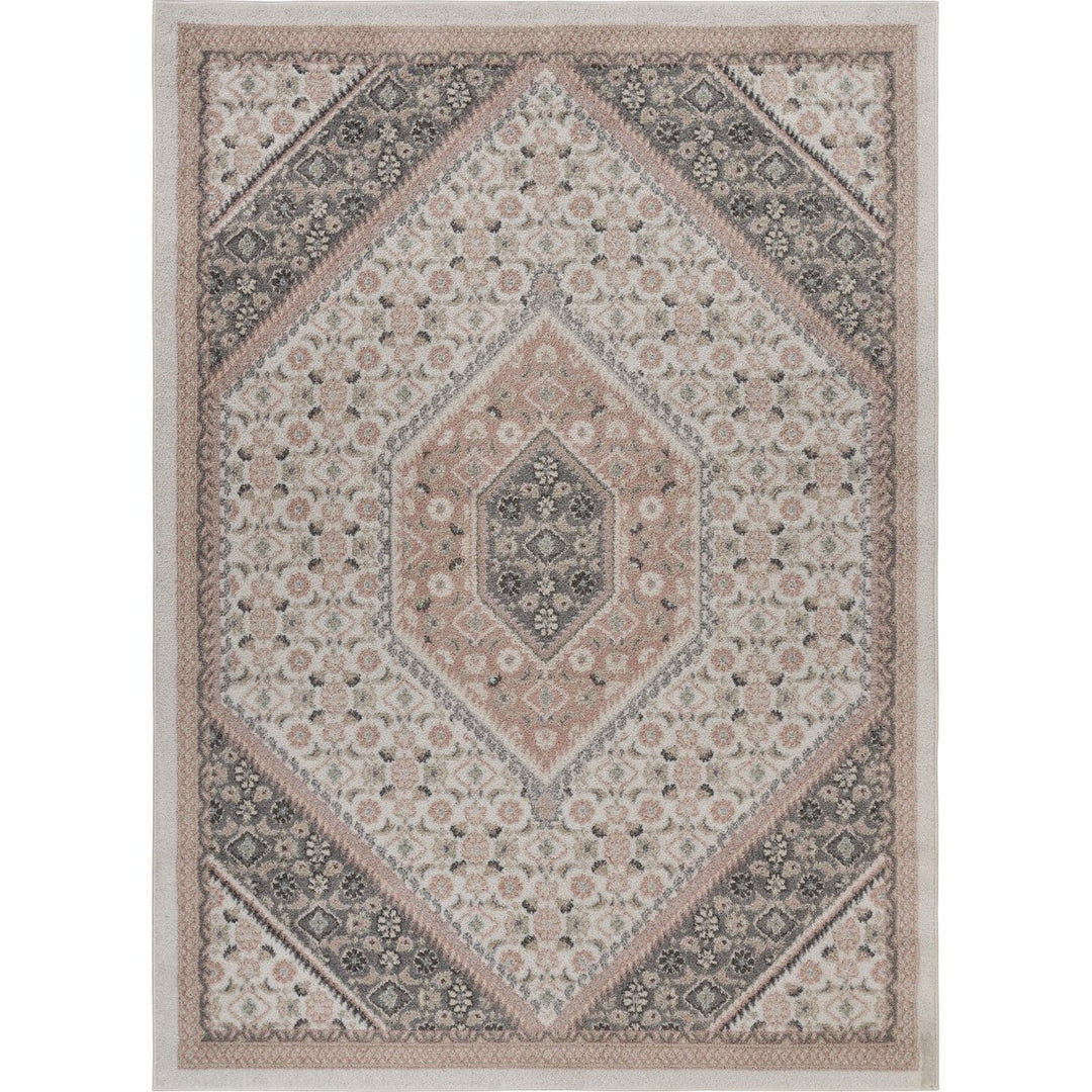 5 x 7 Gray and Blush Traditional Area Rug Image 11