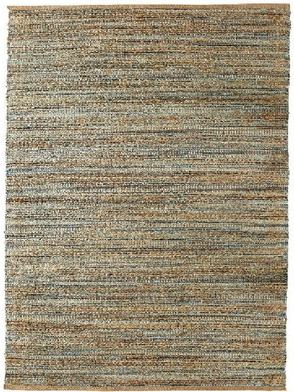 5 x 8 Teal and Natural Braided Jute Area Rug Image 4