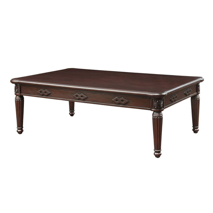 59" Espresso Solid Wood Rectangular Coffee Table Image 1