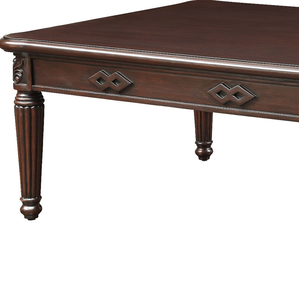 59" Espresso Solid Wood Rectangular Coffee Table Image 3