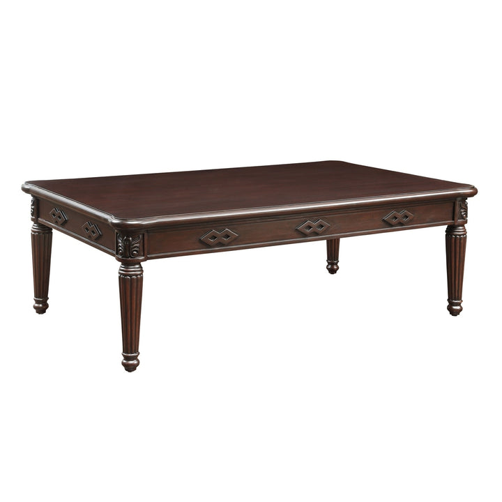 59" Espresso Solid Wood Rectangular Coffee Table Image 4