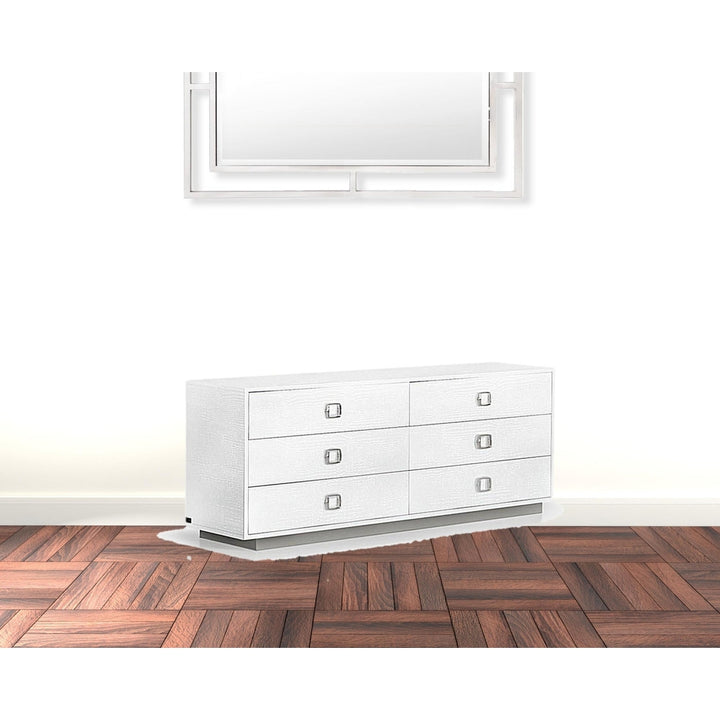 63" White Solid And Manufactured Wood Six Drawer Dresser Image 5