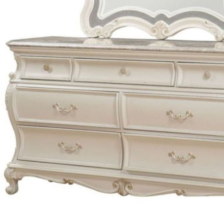 66" Pearl Solid and Manufactured Wood Seven Drawer Triple Dresser Image 3