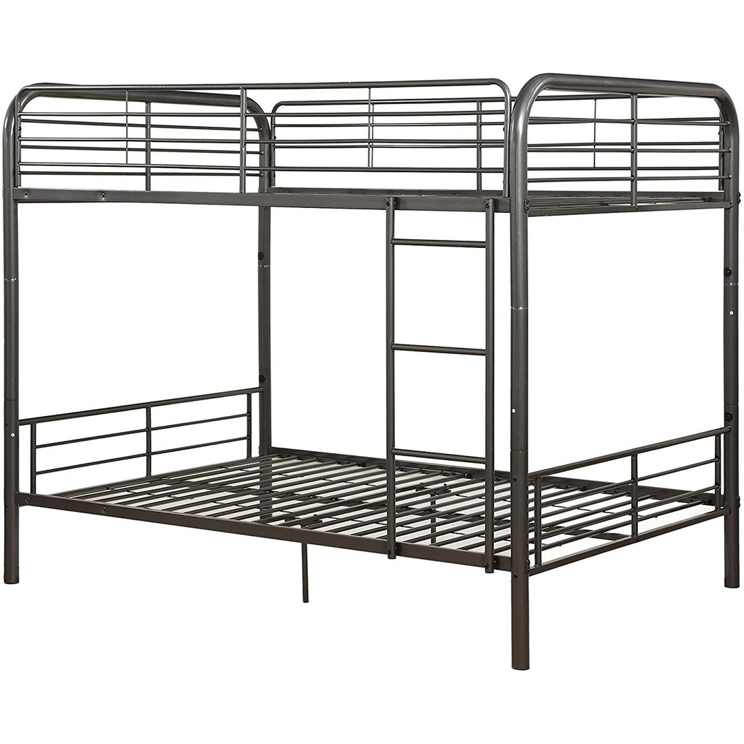 79" X 57" X 65" Gunmetal Metal Tube Full Over Full Bunk Bed Image 3