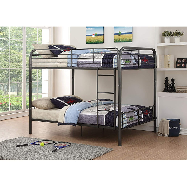 79" X 57" X 65" Gunmetal Metal Tube Full Over Full Bunk Bed Image 4