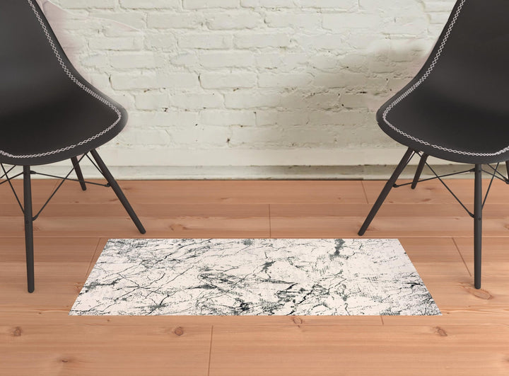 8 Ivory Abstract Area Rug Image 6