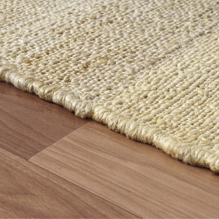 8 Runner Natural and Ivory Abstract Hand Woven Area Rug Image 8