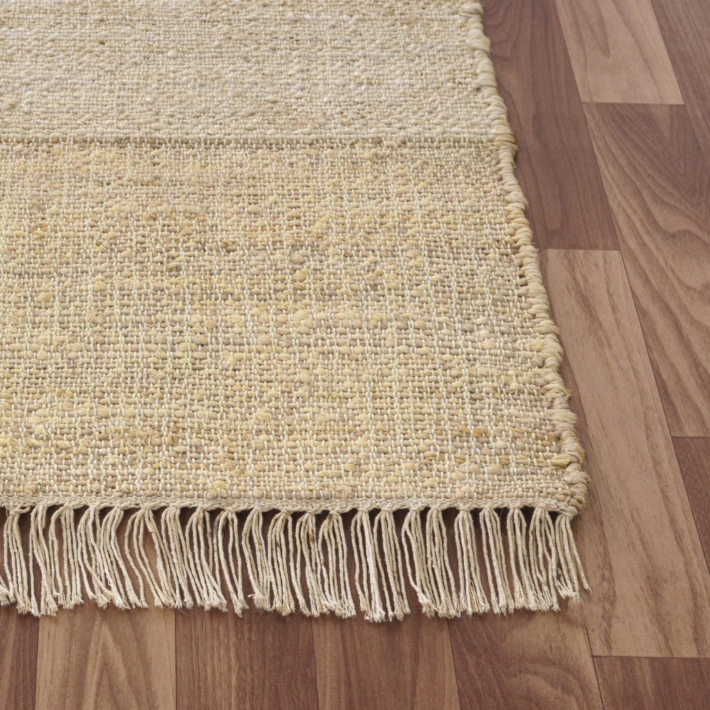 8 Runner Natural and Ivory Abstract Hand Woven Area Rug Image 10